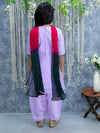 BownBee Embroidered Kurti with Salwar and Dupatta for Girls- Lavender