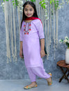 BownBee Embroidered Kurti with Salwar and Dupatta for Girls- Lavender