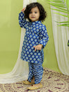 BownBee Full Sleeve Pure Cotton Dhoti Kurta for Boys- Indigo